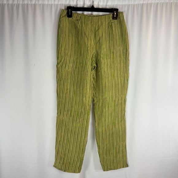 Sigrid Olsen Pants - Sigrid Olsen Green Striped Chinos Size: M